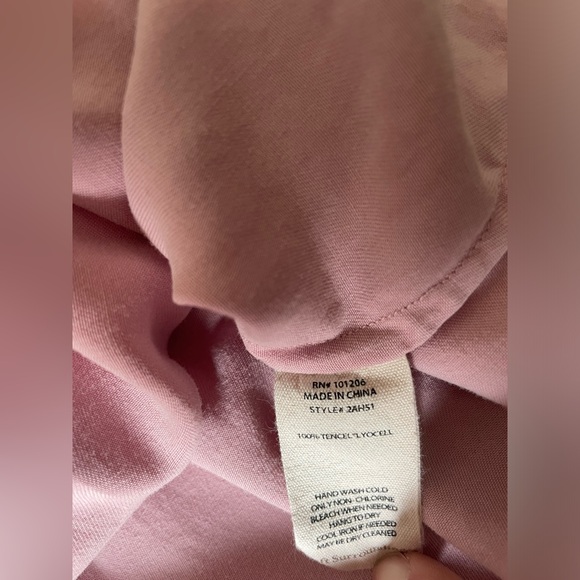 Soft Surroundings M Tencel Button Top Wrap‎ Tunic Diagonal Asymmetrical Pink Tab - Picture 11 of 11